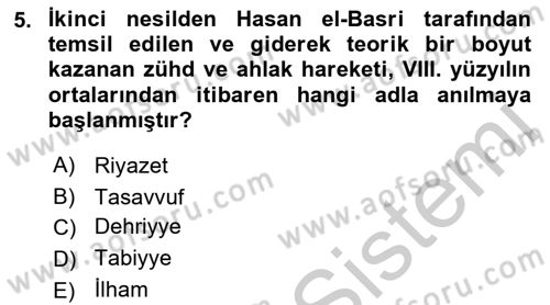 Ortaçağ Felsefesi 2 Dersi 2018 - 2019 Yılı Yaz Okulu Sınav Soruları 5. Soru