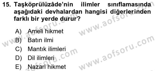 Ortaçağ Felsefesi 2 Dersi 2020 - 2021 Yılı Yaz Okulu Sınav Soruları 15. Soru