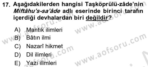 Ortaçağ Felsefesi 2 Dersi 2021 - 2022 Yılı (Final) Dönem Sonu Sınav Soruları 17. Soru