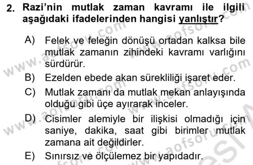 Ortaçağ Felsefesi 2 Dersi 2022 - 2023 Yılı Yaz Okulu Sınav Soruları 2. Soru