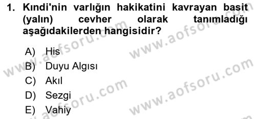 Ortaçağ Felsefesi 2 Dersi 2023 - 2024 Yılı (Vize) Ara Sınav Soruları 1. Soru