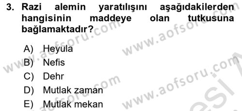 Ortaçağ Felsefesi 2 Dersi 2023 - 2024 Yılı (Vize) Ara Sınav Soruları 3. Soru