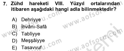 Ortaçağ Felsefesi 2 Dersi 2023 - 2024 Yılı (Vize) Ara Sınav Soruları 7. Soru