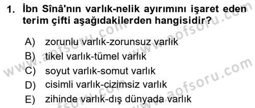 Ortaçağ Felsefesi 2 Dersi 2023 - 2024 Yılı (Final) Dönem Sonu Sınav Soruları 1. Soru
