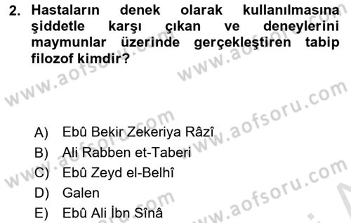 Ortaçağ Felsefesi 2 Dersi 2024 - 2025 Yılı (Vize) Ara Sınav Soruları 2. Soru