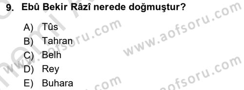 Ortaçağ Felsefesi 2 Dersi 2024 - 2025 Yılı (Vize) Ara Sınav Soruları 9. Soru