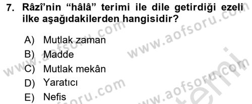 Ortaçağ Felsefesi 2 Dersi 2024 - 2025 Yılı Yaz Okulu Sınav Soruları 7. Soru