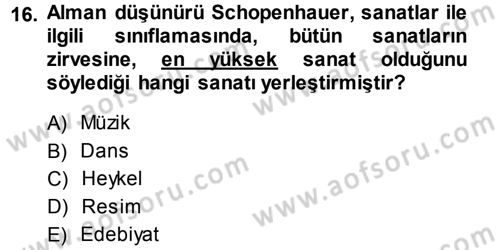 Felsefe Dersi 2013 - 2014 Yılı (Final) Dönem Sonu Sınav Soruları 16. Soru