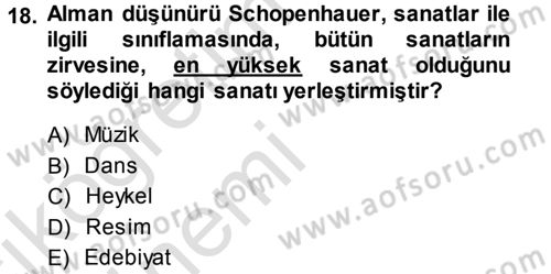 Felsefe Dersi 2013 - 2014 Yılı Tek Ders Sınav Soruları 18. Soru