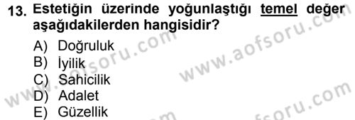 Felsefe Dersi 2014 - 2015 Yılı (Final) Dönem Sonu Sınav Soruları 13. Soru