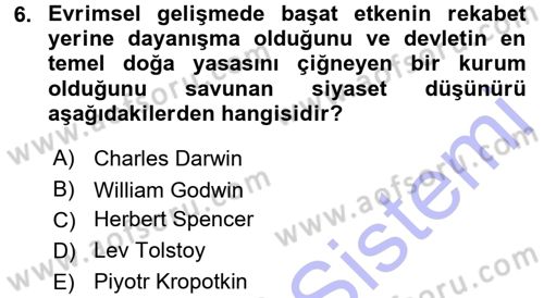 Felsefe Dersi 2015 - 2016 Yılı (Final) Dönem Sonu Sınav Soruları 6. Soru