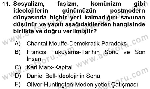 Felsefe Dersi 2015 - 2016 Yılı Tek Ders Sınav Soruları 11. Soru