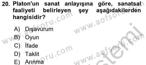 Felsefe Dersi 2016 - 2017 Yılı 3 Ders Sınav Soruları 20. Soru