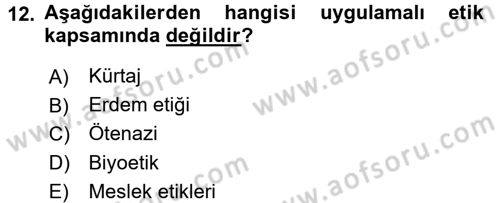 Felsefe Dersi 2017 - 2018 Yılı 3 Ders Sınav Soruları 12. Soru
