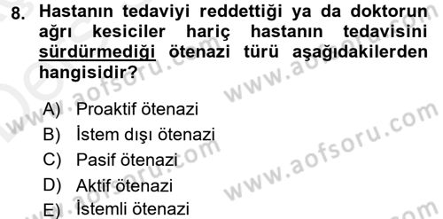 Felsefe Dersi 2017 - 2018 Yılı 3 Ders Sınav Soruları 8. Soru