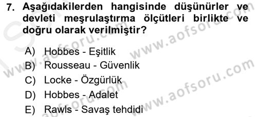 Felsefe Dersi 2017 - 2018 Yılı (Final) Dönem Sonu Sınav Soruları 7. Soru