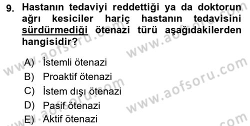 Felsefe Dersi 2018 - 2019 Yılı 3 Ders Sınav Soruları 9. Soru
