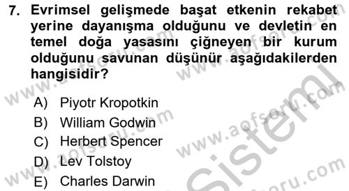 Felsefe Dersi 2018 - 2019 Yılı Yaz Okulu Sınav Soruları 7. Soru