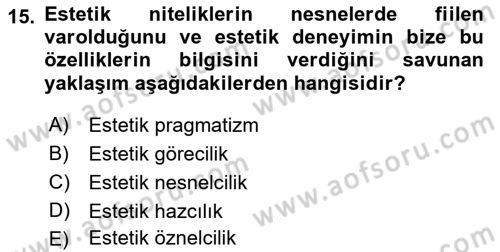 Felsefe Dersi 2019 - 2020 Yılı (Final) Dönem Sonu Sınav Soruları 15. Soru