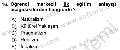Felsefe Dersi 2019 - 2020 Yılı (Final) Dönem Sonu Sınav Soruları 16. Soru