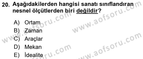Felsefe Dersi 2019 - 2020 Yılı (Final) Dönem Sonu Sınav Soruları 20. Soru