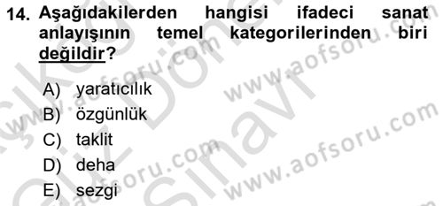 Felsefe Dersi 2021 - 2022 Yılı (Final) Dönem Sonu Sınav Soruları 14. Soru
