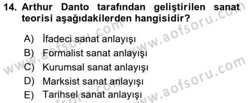 Felsefe Dersi 2022 - 2023 Yılı (Final) Dönem Sonu Sınav Soruları 14. Soru