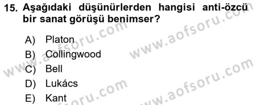 Felsefe Dersi 2022 - 2023 Yılı (Final) Dönem Sonu Sınav Soruları 15. Soru