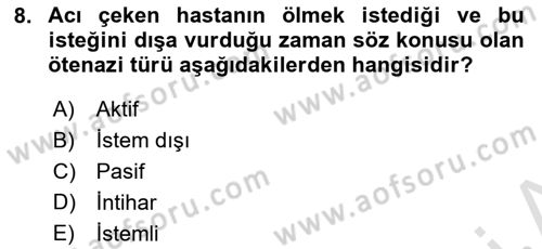 Felsefe Dersi 2022 - 2023 Yılı (Final) Dönem Sonu Sınav Soruları 8. Soru
