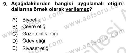 Felsefe Dersi 2023 - 2024 Yılı (Final) Dönem Sonu Sınav Soruları 9. Soru