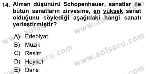 Felsefe Dersi 2024 - 2025 Yılı (Final) Dönem Sonu Sınav Soruları 14. Soru