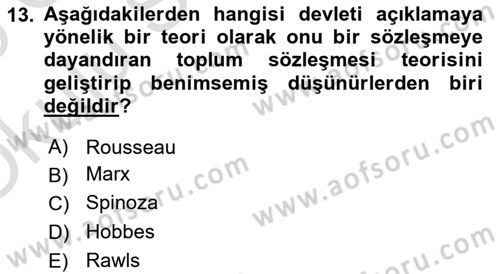 Felsefe Dersi 2024 - 2025 Yılı Yaz Okulu Sınav Soruları 13. Soru