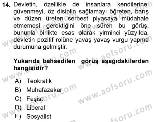 Felsefe Dersi 2024 - 2025 Yılı Yaz Okulu Sınav Soruları 14. Soru