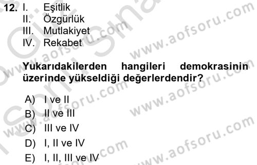 Felsefe Dersi 2025 - 2026 Yılı (Final) Dönem Sonu Sınav Soruları 12. Soru