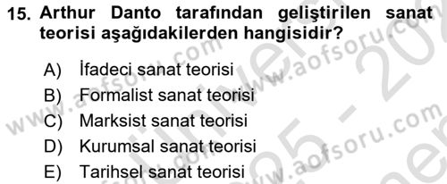 Felsefe Dersi 2025 - 2026 Yılı (Final) Dönem Sonu Sınav Soruları 15. Soru