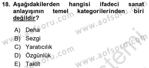 Felsefe Dersi 2025 - 2026 Yılı Yaz Okulu Sınav Soruları 18. Soru