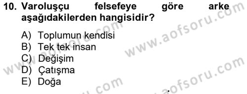Eğitim Felsefesi Dersi 2012 - 2013 Yılı (Vize) Ara Sınav Soruları 10. Soru