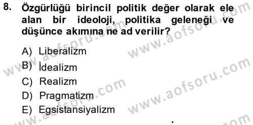 Eğitim Felsefesi Dersi 2014 - 2015 Yılı (Vize) Ara Sınav Soruları 8. Soru
