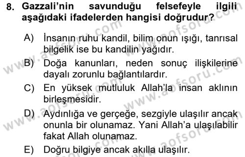 Eğitim Felsefesi Dersi 2015 - 2016 Yılı (Final) Dönem Sonu Sınav Soruları 8. Soru