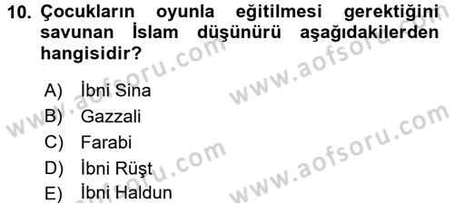 Eğitim Felsefesi Dersi 2016 - 2017 Yılı 3 Ders Sınav Soruları 10. Soru