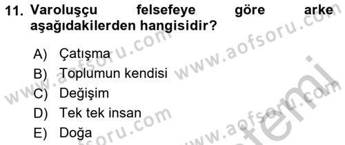 Eğitim Felsefesi Dersi 2016 - 2017 Yılı (Vize) Ara Sınav Soruları 11. Soru