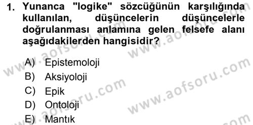 Eğitim Felsefesi Dersi 2016 - 2017 Yılı (Final) Dönem Sonu Sınav Soruları 1. Soru