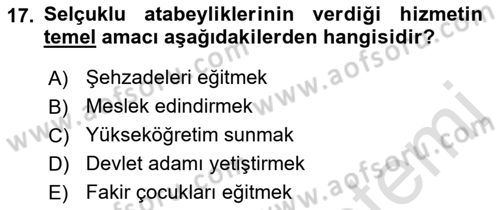 Eğitim Felsefesi Dersi 2021 - 2022 Yılı (Final) Dönem Sonu Sınav Soruları 17. Soru