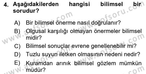 Eğitim Felsefesi Dersi 2022 - 2023 Yılı Yaz Okulu Sınav Soruları 4. Soru