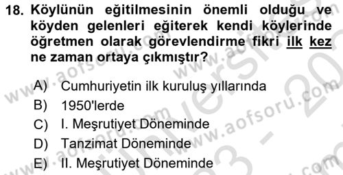 Eğitim Felsefesi Dersi 2023 - 2024 Yılı (Final) Dönem Sonu Sınav Soruları 18. Soru