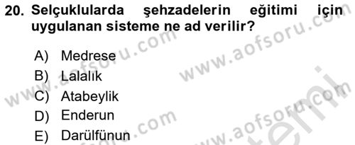 Eğitim Felsefesi Dersi 2023 - 2024 Yılı (Final) Dönem Sonu Sınav Soruları 20. Soru
