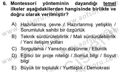 Eğitim Felsefesi Dersi 2023 - 2024 Yılı (Final) Dönem Sonu Sınav Soruları 6. Soru