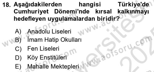 Eğitim Felsefesi Dersi 2024 - 2025 Yılı Yaz Okulu Sınav Soruları 18. Soru