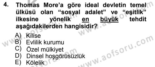 Modern Felsefe 1 Dersi 2012 - 2013 Yılı (Vize) Ara Sınav Soruları 4. Soru