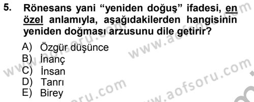Modern Felsefe 1 Dersi Ara Sınavı Deneme Sınav Soruları 5. Soru